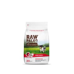 Сухой беззерновой корм Raw Paleo для щенков мелких пород Puppy Mini с говядиной, 2,5 кг цена и информация | Raw Paleo Товары для животных | hansapost.ee