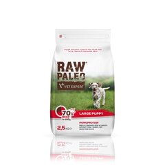 Сухой беззерновой корм Raw Paleo для щенков крупных пород Щенок крупной породы с говядиной, 2,5 кг цена и информация | Raw Paleo Для собак | hansapost.ee