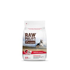 Сухой беззерновой корм Raw Paleo для собак средних пород Adult Medium с говядиной, 2,5 кг цена и информация | Сухой корм для собак | hansapost.ee