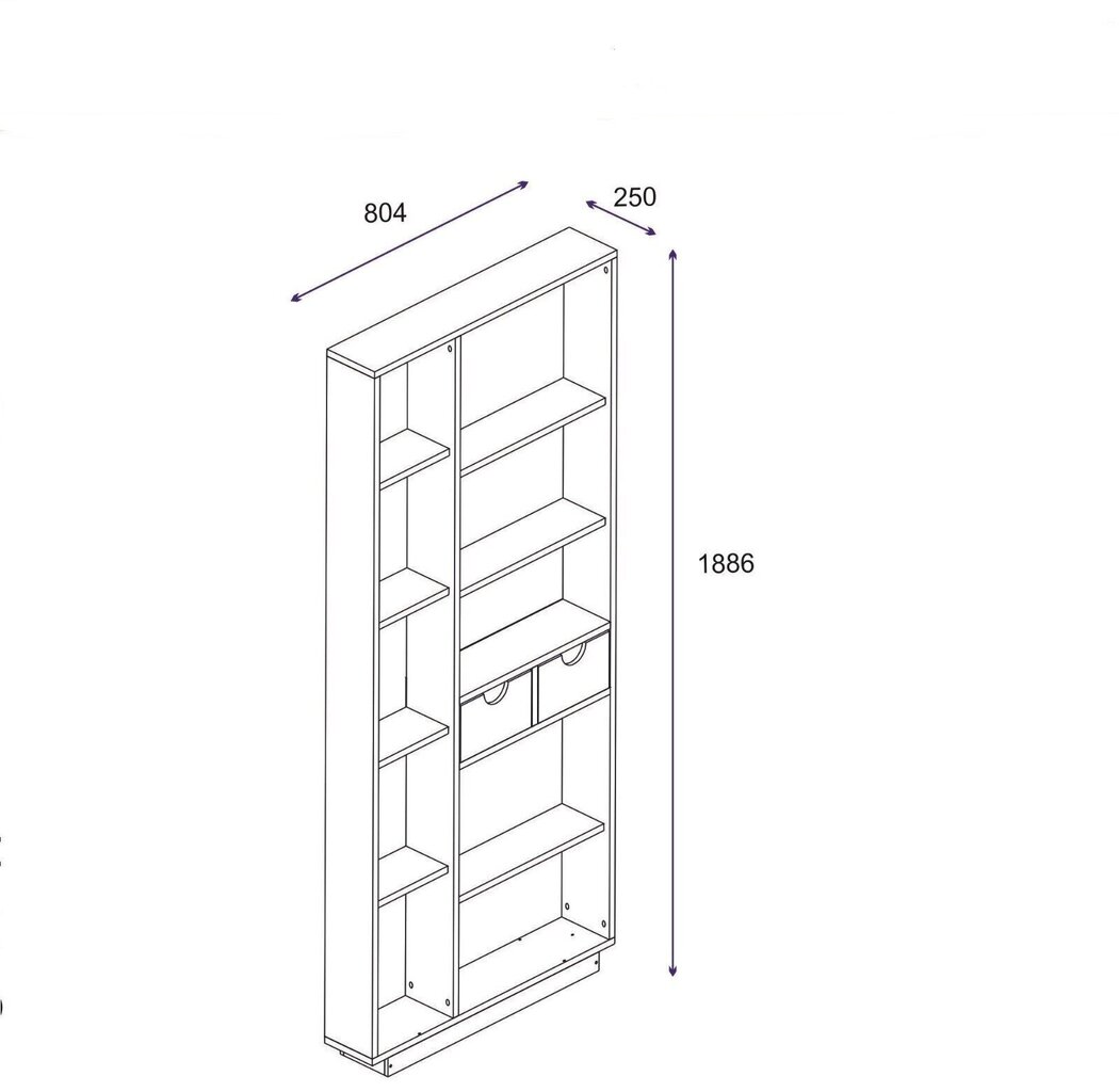 Eraldiseisev riiul Kalune Design Bookshelf 550, helepruun hind ja info | Riiulid | hansapost.ee