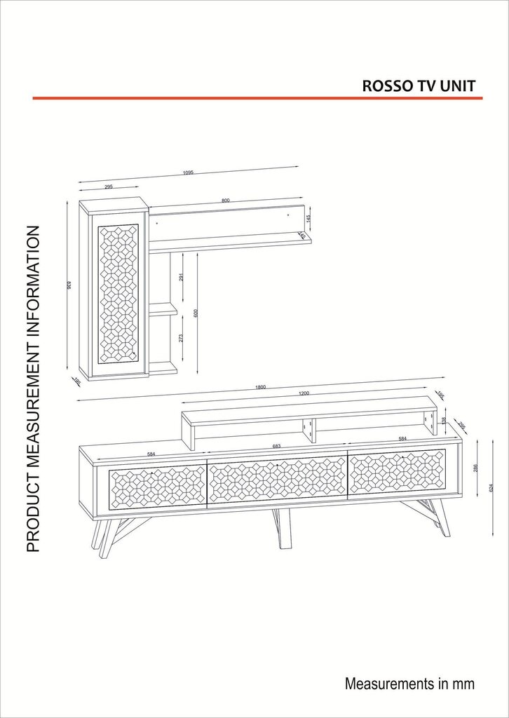 Sektsioon Kalune Design Rosso, pruun цена и информация | Sektsioonkapid | hansapost.ee