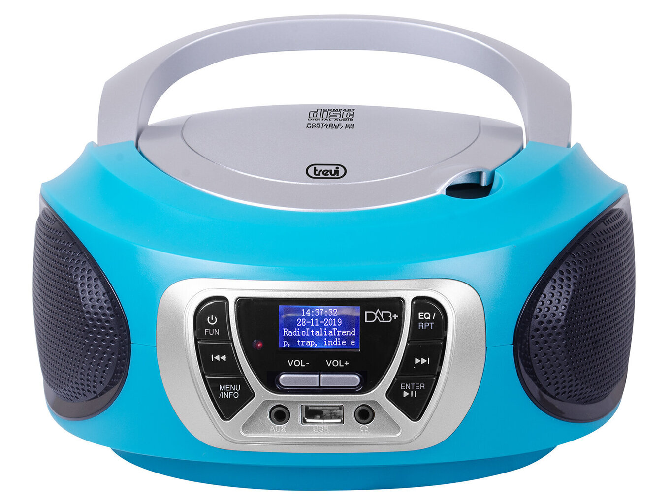 Raadioga kaasaskantav CD -mängija Trevi CMP 510 DAB TURQUOISE цена и информация | Raadiod ja magnetoolad | hansapost.ee