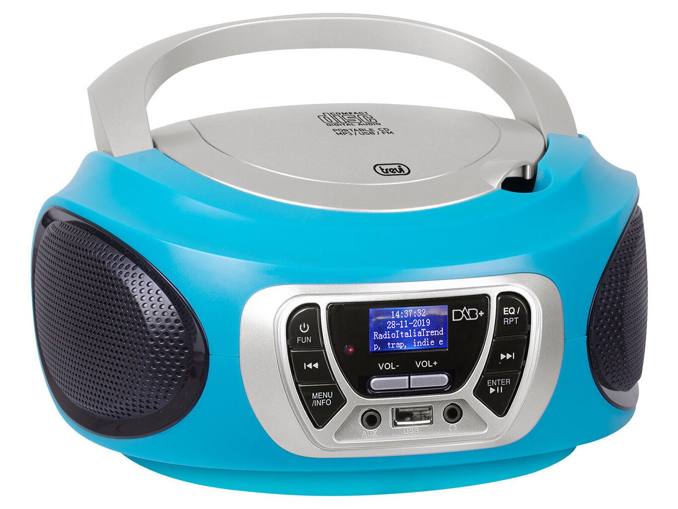 Raadioga kaasaskantav CD -mängija Trevi CMP 510 DAB TURQUOISE цена и информация | Raadiod ja magnetoolad | hansapost.ee
