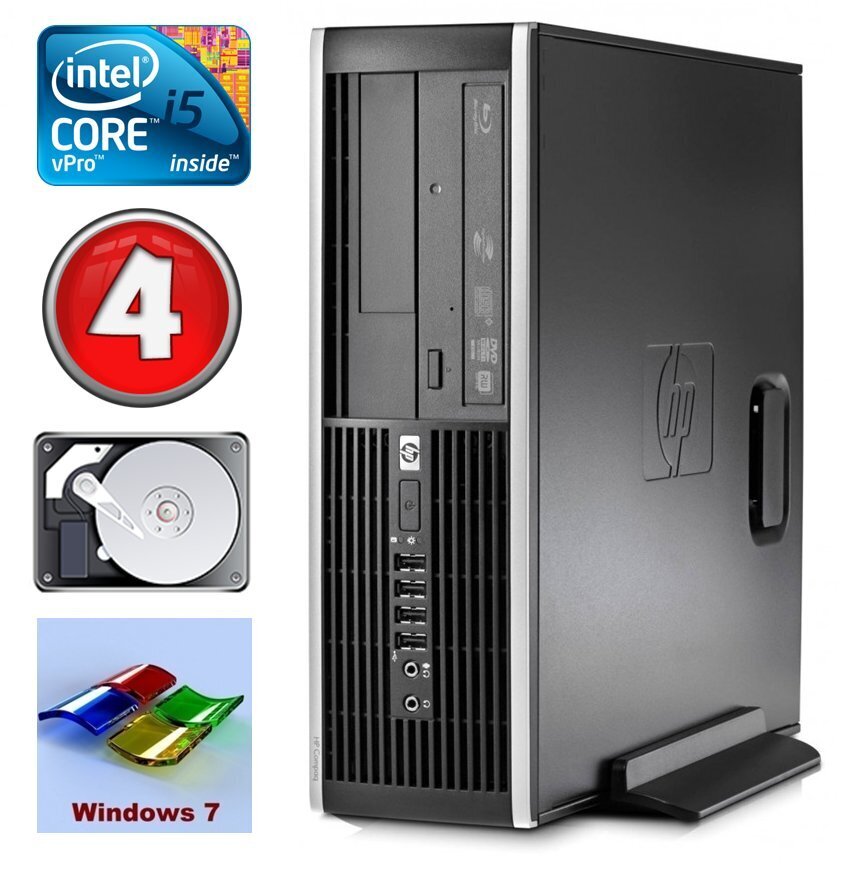 HP 8100 Elite SFF i5-650 4GB 250GB DVD WIN7Pro hind ja info | Lauaarvutid | hansapost.ee