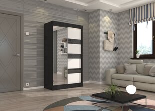 Шкаф Adrk Furniture Toura 120 см, черный/белый цена и информация | Шкафы | hansapost.ee