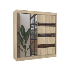 Шкаф Adrk Furniture Toura 200 см, коричневый/цвета дуба цена и информация | Шкафы | hansapost.ee