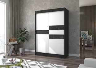 Riidekapp Adrk Furniture Batia 150 cm, must/valge hind ja info | Kapid | hansapost.ee