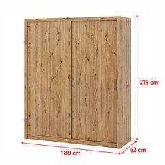 Шкаф Selsey Rinker 180 см, коричневый цена и информация | Шкафы | hansapost.ee