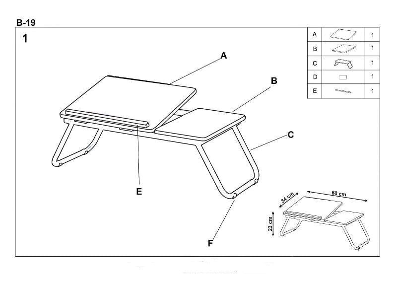 Arvutilaud sülearvuti jaoks B19, tume pähkel hind ja info | Arvutilauad, kirjutuslauad | hansapost.ee
