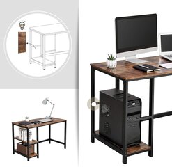 Письменный стол Songmics 120 см, черный/коричневый цена и информация | Компьютерные, письменные столы | hansapost.ee