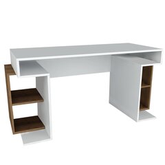 Письменный стол с полками Monument, белый/коричневый цена и информация | Компьютерные, письменные столы | hansapost.ee