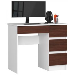Письменный стол NORE A7, правый вариант, белый/темно-коричневый цена и информация | Детские письменные столы | hansapost.ee