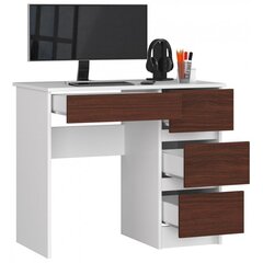 Письменный стол NORE A7, правый вариант, белый/темно-коричневый цена и информация | Компьютерные, письменные столы | hansapost.ee