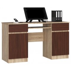 Письменный стол NORE A5, цвета дуба/темно-коричневый цена и информация | Компьютерные, письменные столы | hansapost.ee