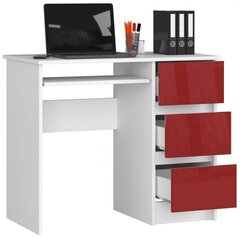 Письменный стол NORE A6, правый вариант, белый/красный цена и информация | Детские письменные столы | hansapost.ee