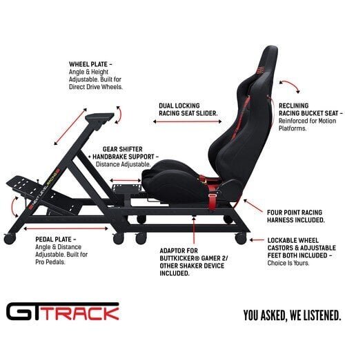 Next Level Racing Racing Cockpit GT Track Cockpit NLR-S009 hind ja info | Mängukonsoolide lisatarvikud | hansapost.ee