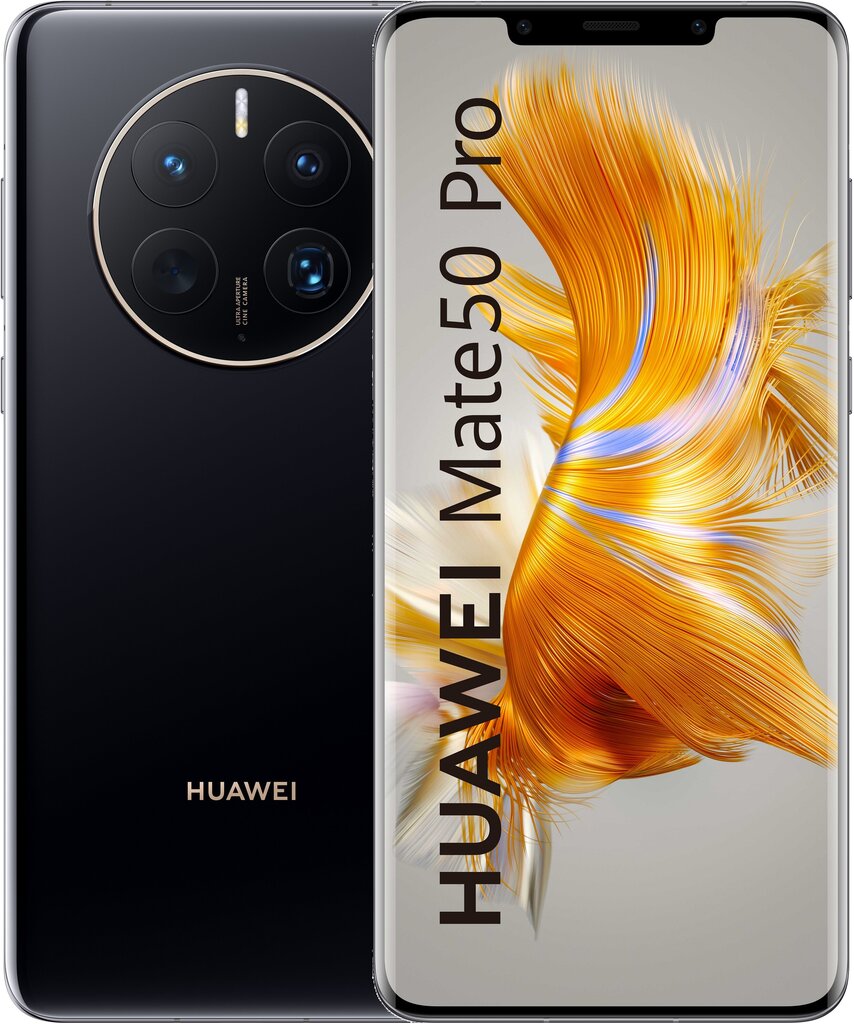 Huawei Mate 50 Pro 8/256GB Dual SIM 51097FTV Black Glass hind ja info | Telefonid | hansapost.ee