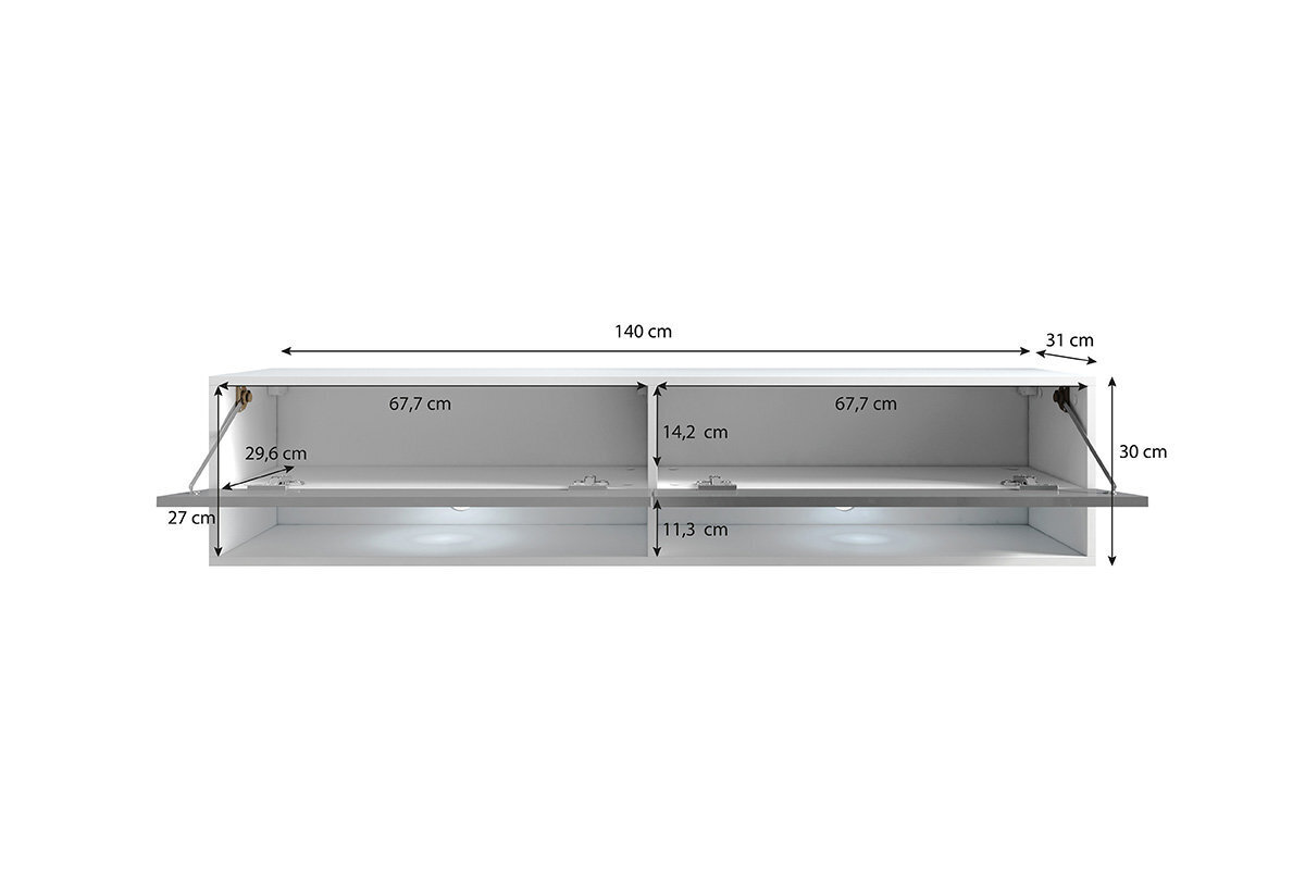 TV laud Wander 140 cm, hall hind ja info | Televiisori alused | hansapost.ee