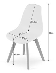 Komplektis 4 tooli KITO, valge/must hind ja info | Köögitoolid, söögitoolid | hansapost.ee