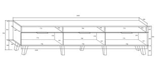 TV-laud Meblocross Sven 3D, tume tamm/valge värv цена и информация | Тумбы под телевизор | hansapost.ee