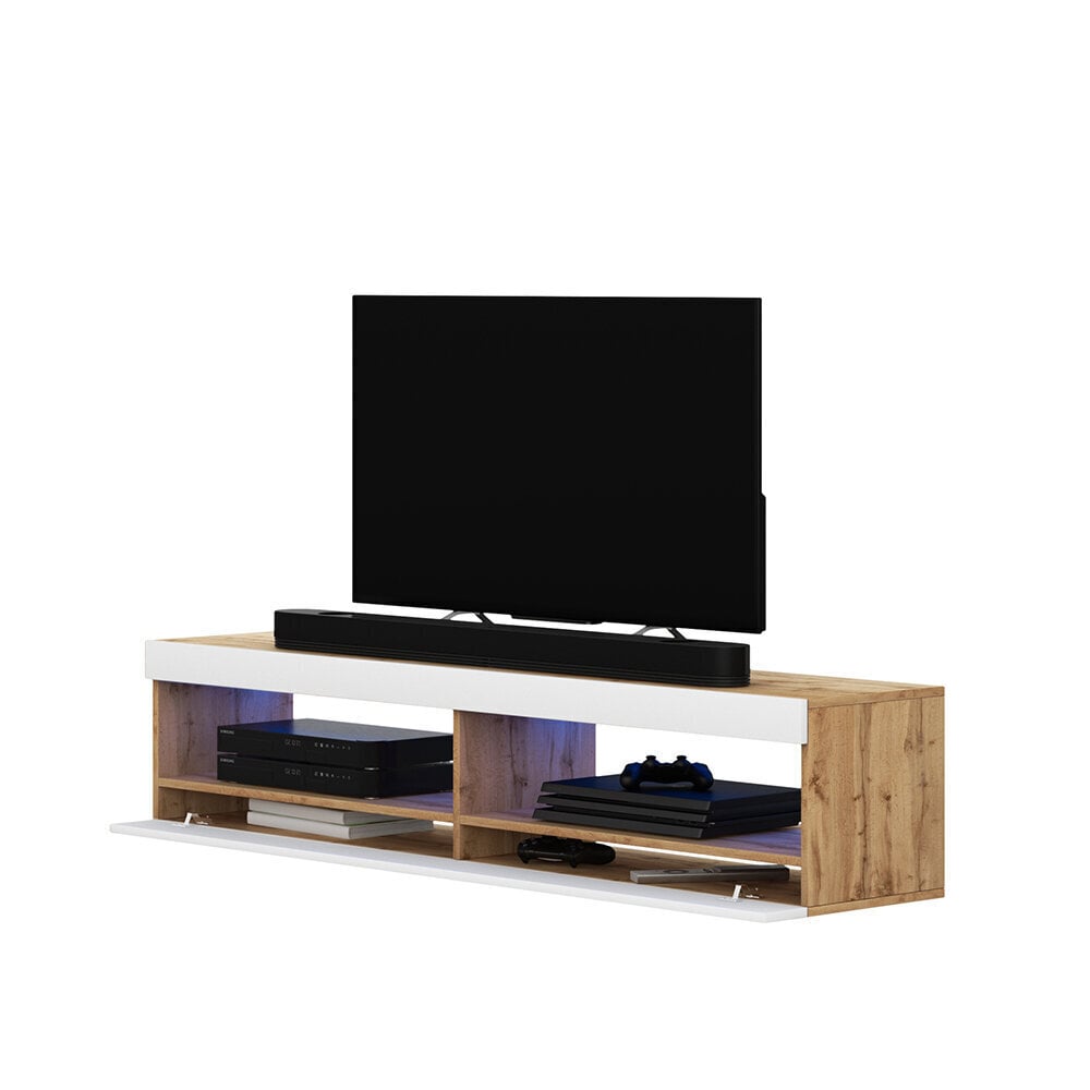 TV laud Selsey Dean LED 100 cm, pruun/valge hind ja info | Televiisori alused | hansapost.ee