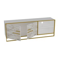 ТВ столик Kalune Design Polka, белый/золотистый цена и информация | Тумбы под телевизор | hansapost.ee