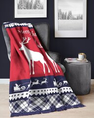 Рождественское хлопково-акриловое одеяло с северными оленями с надписью, 150х200 см. цена и информация | Покрывала, пледы | hansapost.ee