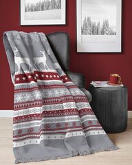 Рождественское хлопково-акриловое одеяло с северными оленями и снежинками, 150х200 см. цена и информация | Покрывала, пледы | hansapost.ee