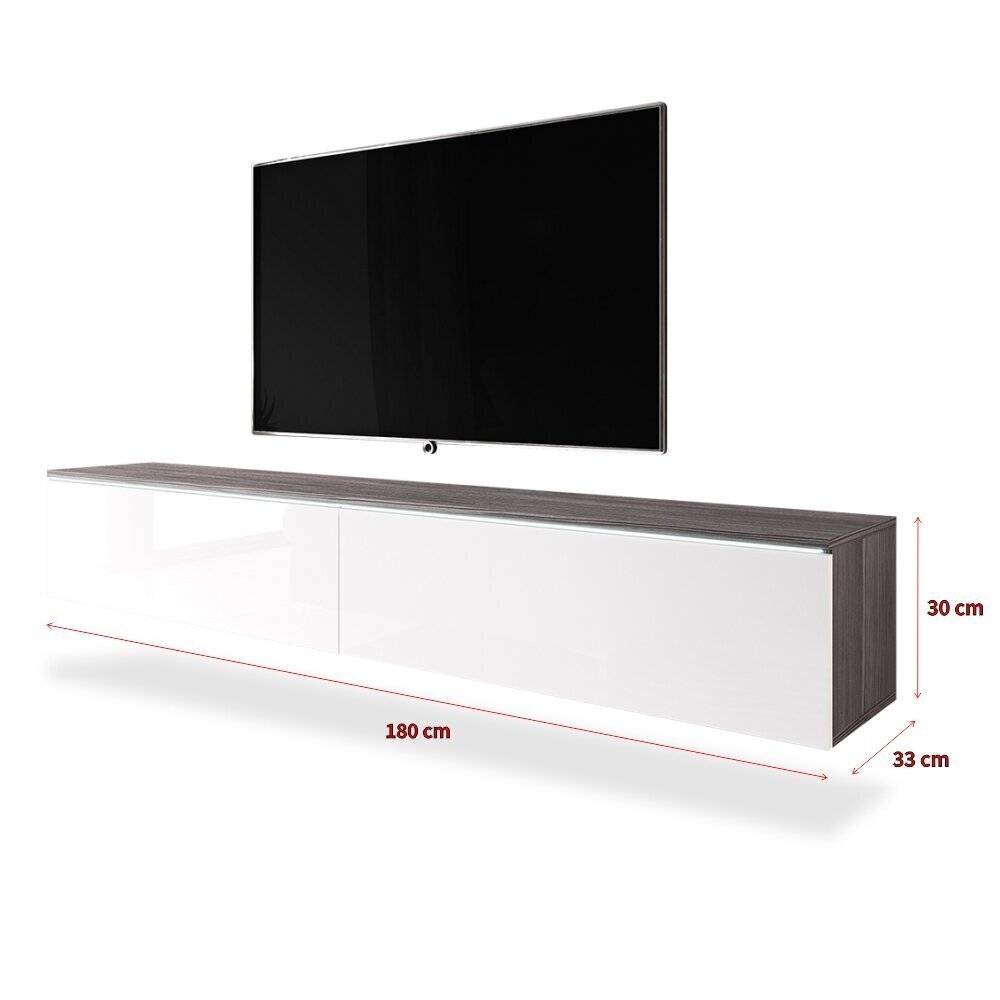TV-laud Selsey Kane LED, tumepruun/valge цена и информация | Televiisori alused | hansapost.ee