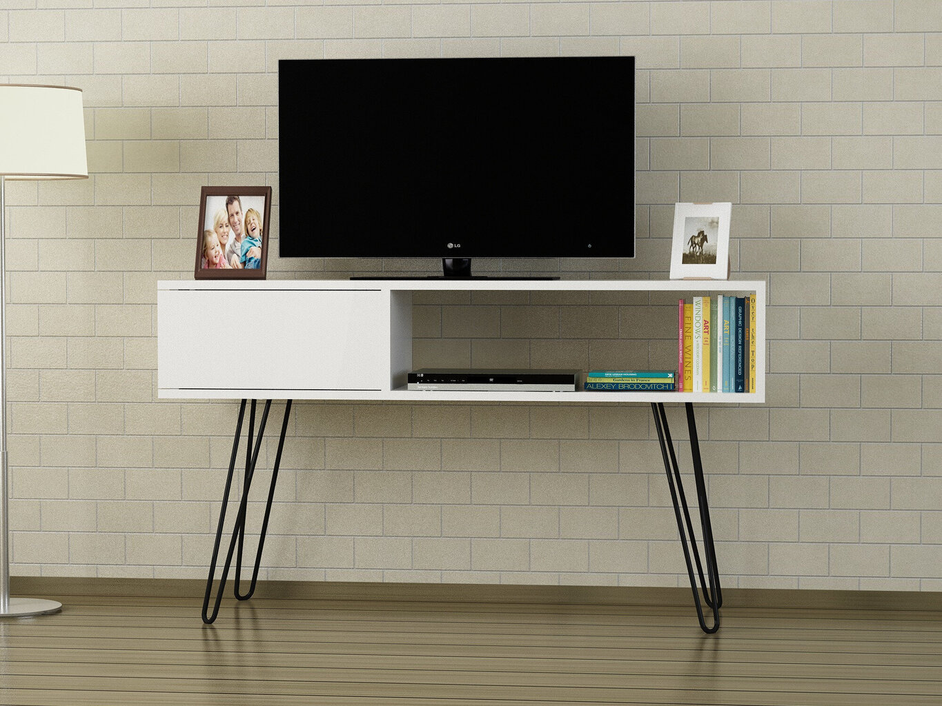 TV-laud Kalune Design 756(I), 120 cm, valge hind ja info | Televiisori alused | hansapost.ee