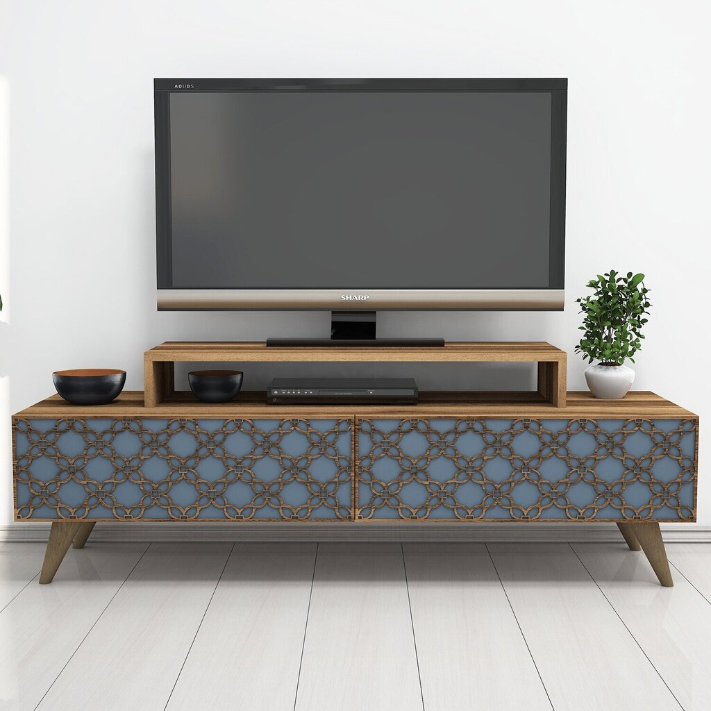 TV-laud Kalune Design 845, 140 cm, pruun/sinine цена и информация | Televiisori alused | hansapost.ee