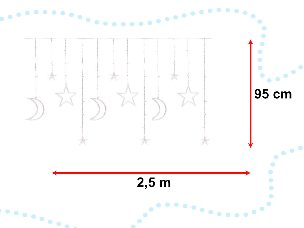 LED valguskardin 2,5 m 138LED soe valge цена и информация | Jõulutuled | hansapost.ee