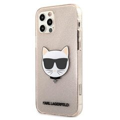 Karl Lagerfeld KLHCP12LCHTUGLGO iPhone 12 Pro Max 6.7 " kuldne kõva ümbris Glitter Choupette hind ja info | Telefonide kaitsekaaned ja -ümbrised | hansapost.ee