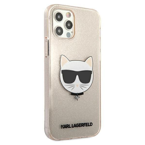 Karl Lagerfeld KLHCP12LCHTUGLGO iPhone 12 Pro Max 6.7 " kuldne kõva ümbris Glitter Choupette hind ja info | Telefonide kaitsekaaned ja -ümbrised | hansapost.ee