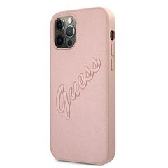Guess GUHCP12MRSAVSRG iPhone 12/12 Pro 6.1 " roosa kõvaümbris Saffiano Vintage Script" цена и информация | Чехлы для телефонов | hansapost.ee