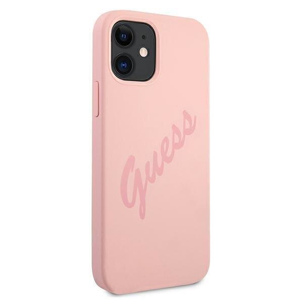 Guess GUHCP12SLS API iPhone 12 mini 5,4 " roosa kõva ümbris Script Vintage hind ja info | Telefonide kaitsekaaned ja -ümbrised | hansapost.ee