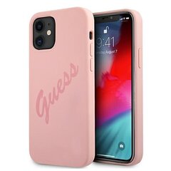 Guess GUHCP12SLS API iPhone 12 mini 5,4 " roosa kõva ümbris Script Vintage hind ja info | Telefonide kaitsekaaned ja -ümbrised | hansapost.ee