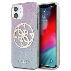 Guess GUHCP12SPCUGLBPG iPhone 12 mini 5,4 " sinine kõva ümbris Glitter Gradient 4G Circle Logo цена и информация | Чехлы для телефонов | hansapost.ee