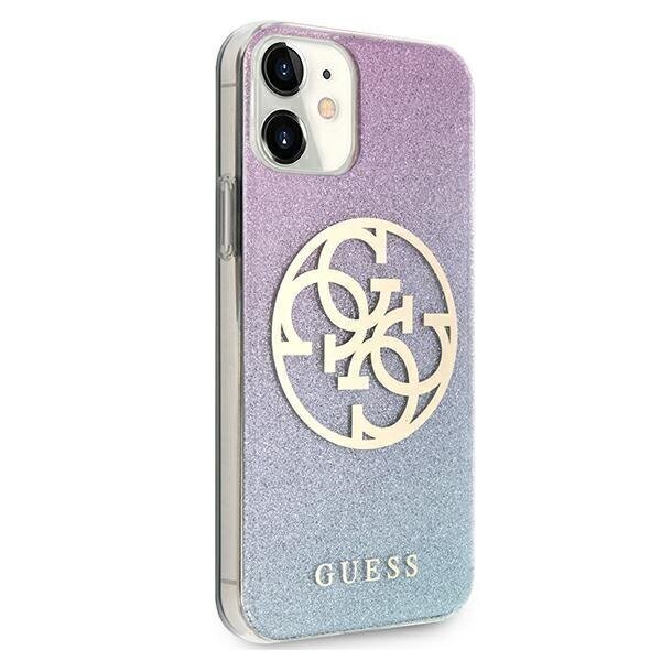 Guess GUHCP12SPCUGLBPG iPhone 12 mini 5,4 " sinine kõva ümbris Glitter Gradient 4G Circle Logo hind ja info | Telefonide kaitsekaaned ja -ümbrised | hansapost.ee