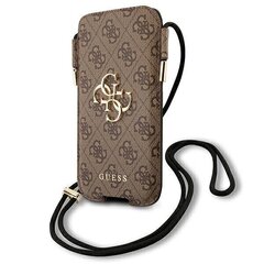 Guess Torebka na telefon GUHCP12M4GPSBR 6,1" brązowy|brown 4G Metal Logo цена и информация | Чехлы для телефонов | hansapost.ee