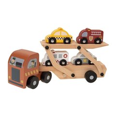 Puidust puksiirauto koos mudelautodega, Smiki Zookabee 6689563 hind ja info | Beebide mänguasjad | hansapost.ee