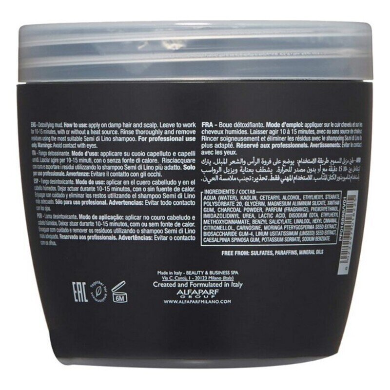 Mask Semi Di Lino Sublime Detoxifying Mud Alfaparf Milano (500 ml) цена и информация | Juuksemaskid, õlid ja seerumid | hansapost.ee