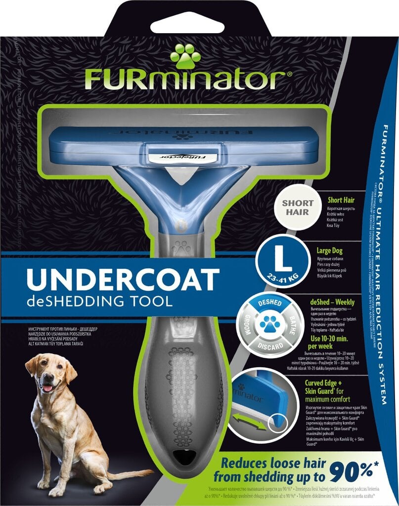 FURminator deShedding kamm L pikakarvalistele Koertele цена и информация | Hooldus/grooming | hansapost.ee