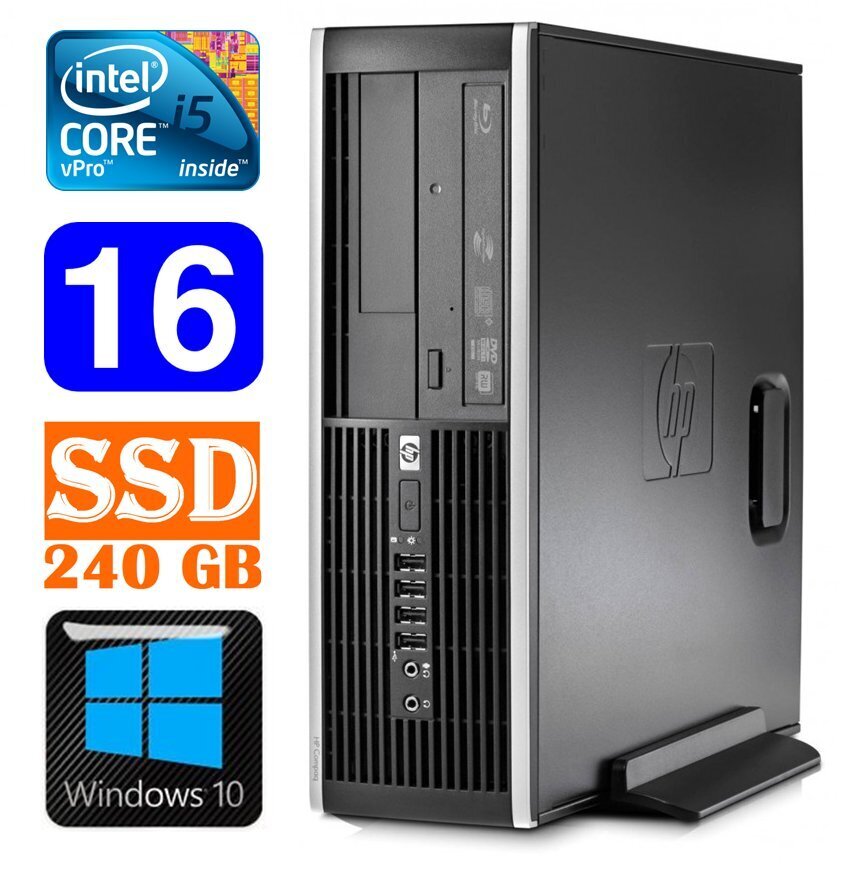 HP 8100 Elite SFF i5-650 16GB 240SSD DVD WIN10 hind ja info | Lauaarvutid | hansapost.ee