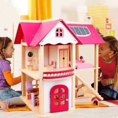 Puidust nukumaja "Pink Dollhouse" hind ja info | Mänguasjad tüdrukutele | hansapost.ee