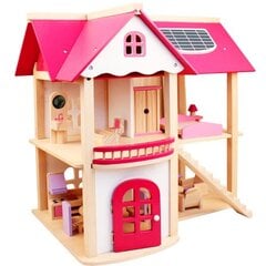 Puidust nukumaja "Pink Dollhouse" цена и информация | Игрушки для девочек | hansapost.ee