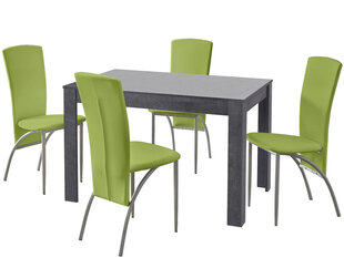 Söögitoa mööbli komplekt Notio Living Lori 120/Nevada, hall/roheline цена и информация | Комплекты мебели для столовой | hansapost.ee