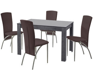 Комплект мебели для столовой Notio Living Lori 120/Nevada, темно-серый/коричневый цена и информация | Комплекты мебели для столовой | hansapost.ee