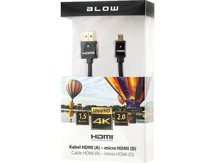 Blow 92-673, HDMI/Micro HDMI, 1.5 m hind ja info | Juhtmed ja kaablid | hansapost.ee