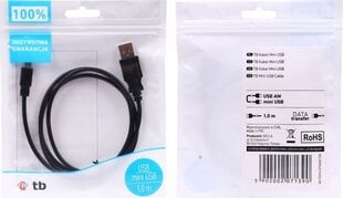 TB AKTBXKU3PBAW10B, USB/miniUSB, 1 м цена и информация | TB Телевизоры и аксессуары | hansapost.ee